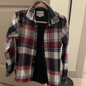 Orvis plaid fleeced shirt